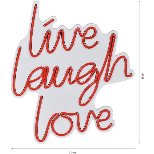 Wallity Ukrasna plastična LED rasvjeta, Live Laugh Love - Red slika 8