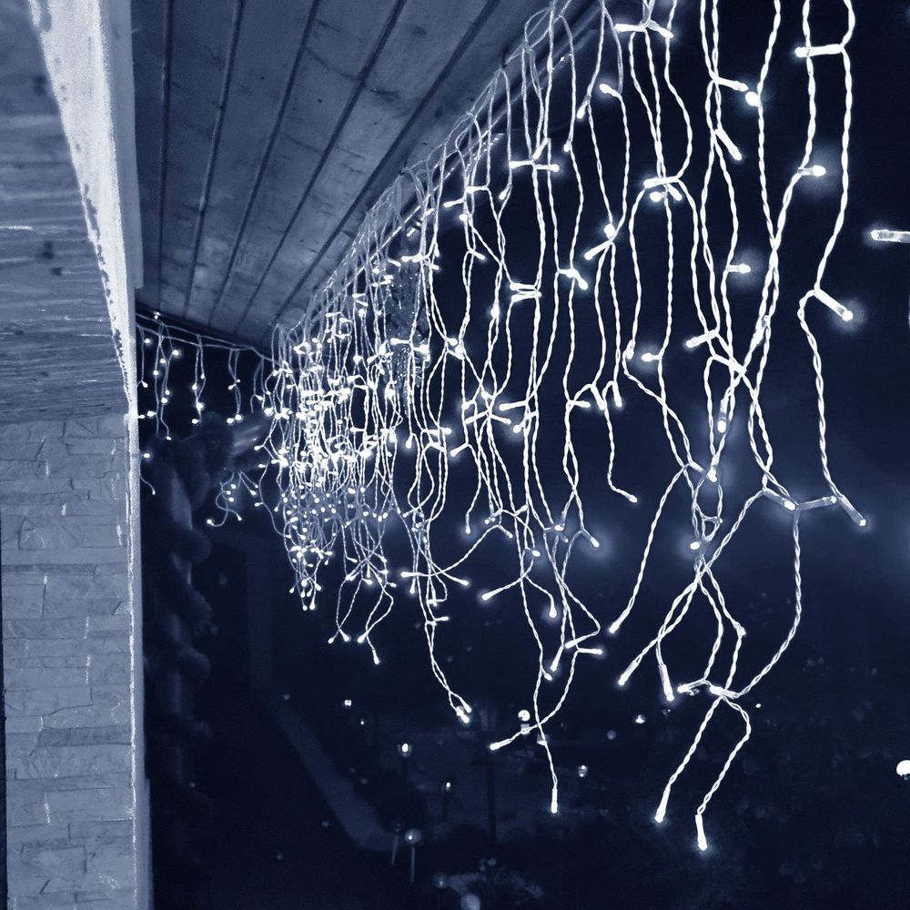Božićna LED zavjesa s daljinskim upravljačem 300 LED, hladno bijela slika 1