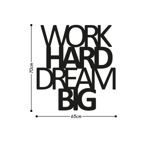 Wallity Metalna zidna dekoracija Work Hard Dream Big slika 3