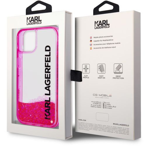 Karl Lagerfeld Futrola za iPhone 14 LIQ. GLITTER ELONG PINK slika 2