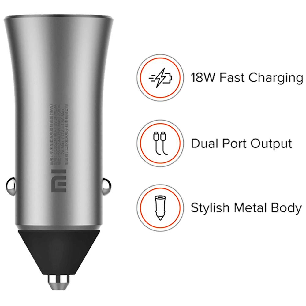 Xiaomi Auto punjač za smartphone, 2 x USB, QC 18 W, 12-24 V, 2.4 A - Mi Car Charger Pro slika 1