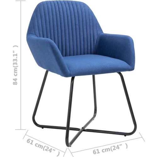 Blagovaonske stolice od tkanine 6 kom plave slika 37