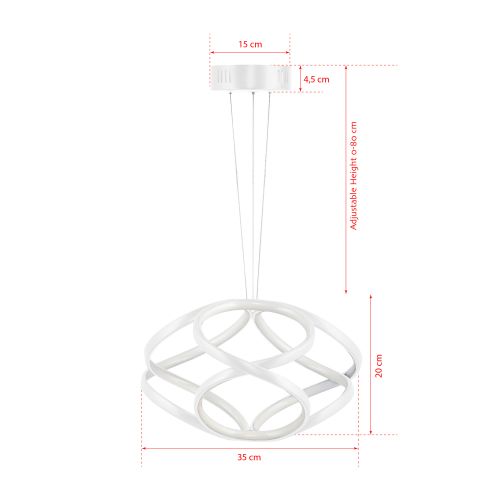 Apeiro - White, White Light White Chandelier slika 8