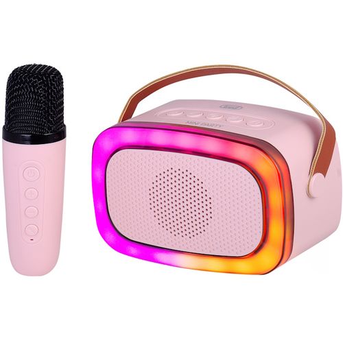 TREVI karaoke 10W, mini dimenzije, disco rasvjeta, mikrofon, roze XR 8A01 slika 2