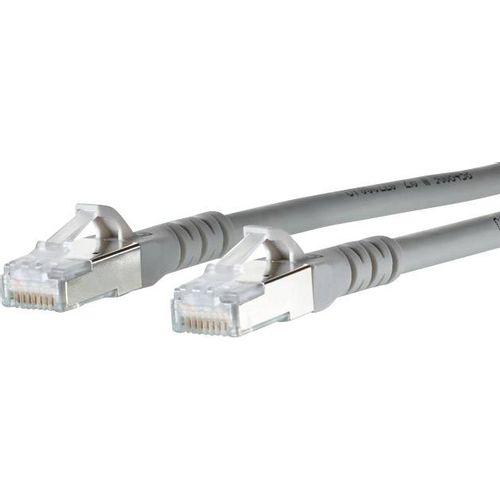 Metz Connect 130845A533-E RJ45 mrežni kabel, Patch kabel cat 6a S/FTP 15.00 m siva sa zaštitom za nosić 1 St. slika 2