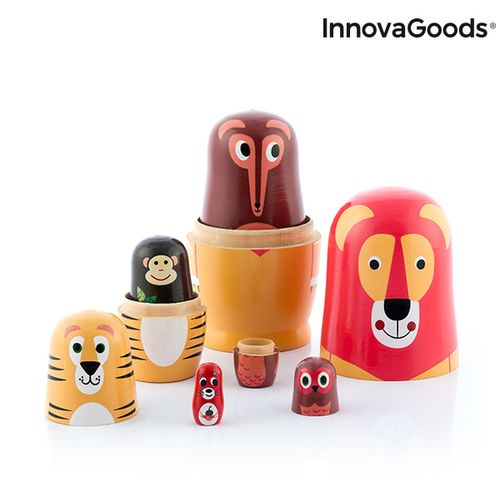 Drvena Babuška sa Životinjskim Figurama Funimals InnovaGoods 11 Dijelovi slika 5