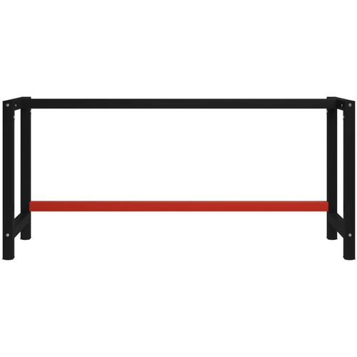 Okvir za radni stol metalni 175 x 57 x 79 cm crno-crveni slika 2