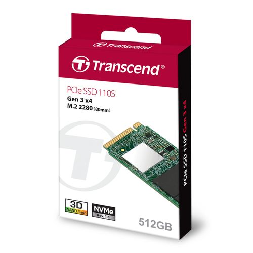 Transcend TS512GMTE110S M.2 NVMe 512GB, 2280, PCIe Gen3x4, 3D TLC, DRAM-less, Read up to 1,800 MB/s, Write up to 1,500 MB/s slika 1