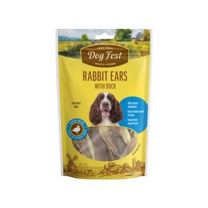 Dog Fest Rabbit Ears With Duck, poslastica za pse, zečje uši s pačetinom, 90 g