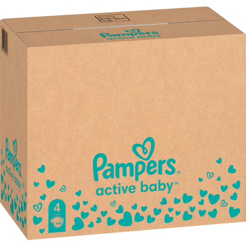 Pampers Active Baby - XXL Mjesečno Pakiranje Pelena veličina 4, 180 komada slika 2