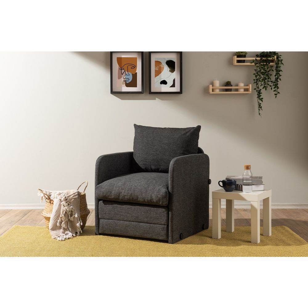 Saga Single - Tamno Siva Sofa na Razvlačenje za Jednu Osobu slika 2