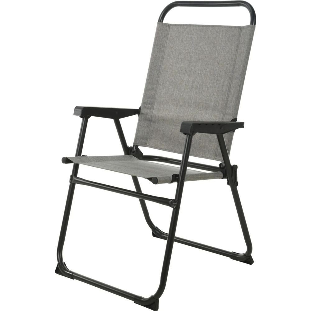Vrtna stolica sklopiva 60 x 56 x 91 cm - siva slika 1
