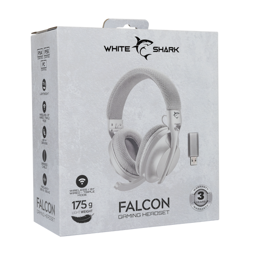 White Shark HEADSET WGH-2441 FALCON Bijelo/Sive - Bežične slika 9