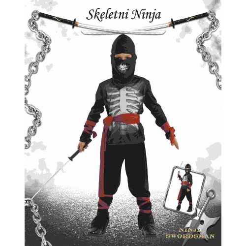 Kostim 4-14G Skeletni Ninja slika 1