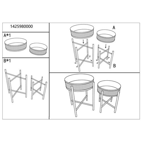 Mauro Ferretti Stol fuji set 2 kom cm ø 40x50-35x40 slika 8