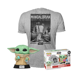 FUNKO POP & TEE: MANDO - GROGU W/COOKIE