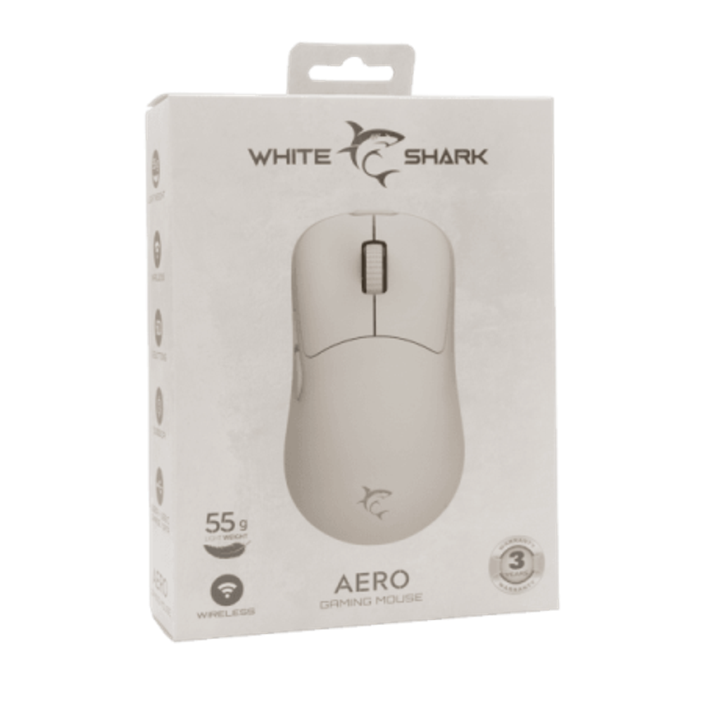 White Shark Miš WGM-5015 AERO / Bijeli,  Wireless slika 4