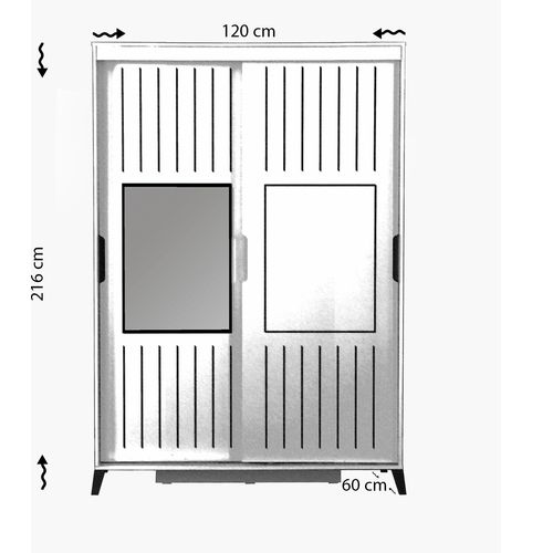 Woody Fashion Garderoba, Pasific Home Fuga - 120 Parlak Beyaz Dolap slika 6