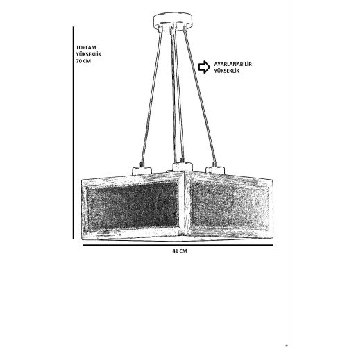 Kumsal Kare 4 Lü Siyah Hasır Avize Black
Rattan Chandelier slika 4