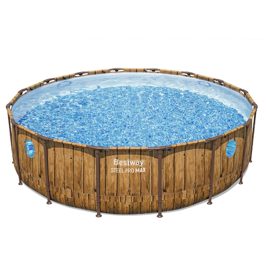 Bestway Frame Pool Wood 488x122 Windows pumpa ljestve navlaka 56725 slika 3