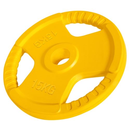 Gumirani olimpijski teg (15 kg / Žuti) slika 1