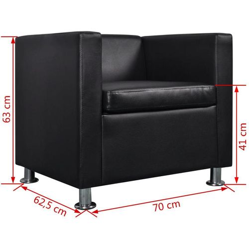 Fotelja od umjetne kože crna slika 1