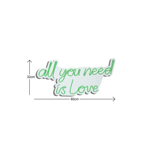 Wallity Ukrasna plastična LED rasvjeta, All You Need is Love - Green slika 12