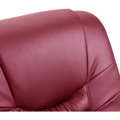 Masažna fotelja od umjetne kože crvena boja vina slika 22