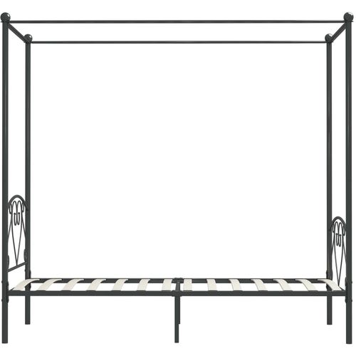 Okvir za krevet s nadstrešnicom sivi metalni 90 x 200 cm slika 9