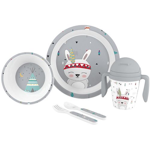 Interbaby set za jelo Indian - grey  slika 1