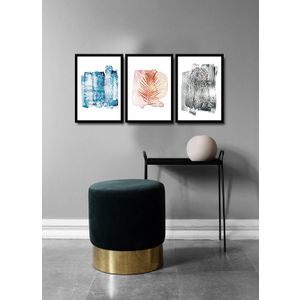 Dekorativna Slika u Okviru 3Psctcız-004, Višebojna, MDF (Set od 3 Komada)