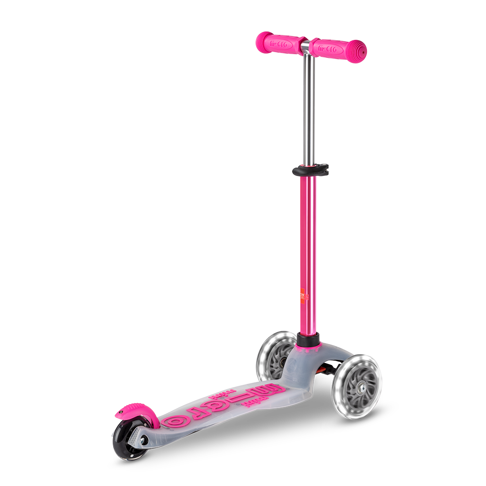 Micro Romobil Mini Deluxe Flux LED, Neochrome Pink slika 4
