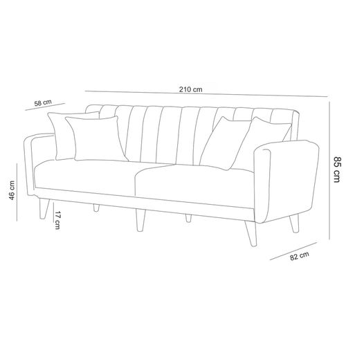 Atelier Del Sofa Trosjed, Aqua - Cream slika 8