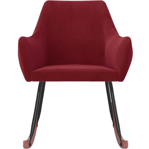 Stolica za ljuljanje crvena boja vina baršunasta slika 4