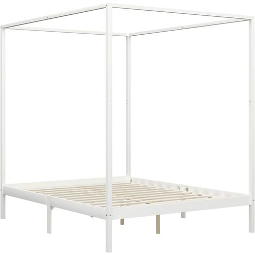 Okvir za krevet s baldahinom od borovine bijeli 180 x 200 cm slika 9