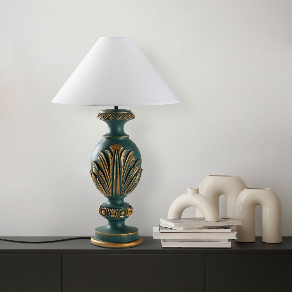 ELEGANZE-5315 Zelena i Bijela Stolna Lampa slika 1