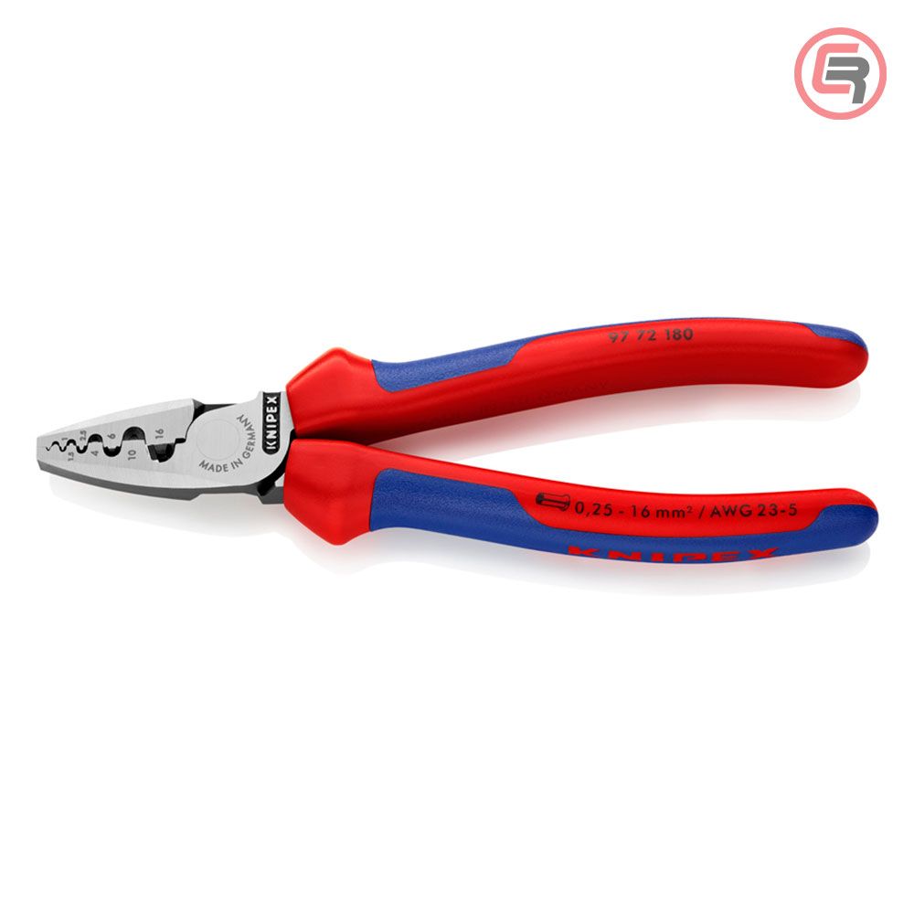 Knipex Kliješta Za Krimpanje - Stiskanje Završnih Čahura 0,25-16mm2 - 97 72 180 slika 1