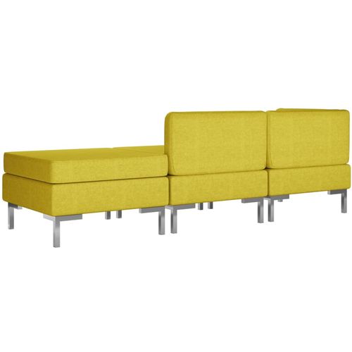 3-dijelni set sofa od tkanine žuti slika 19