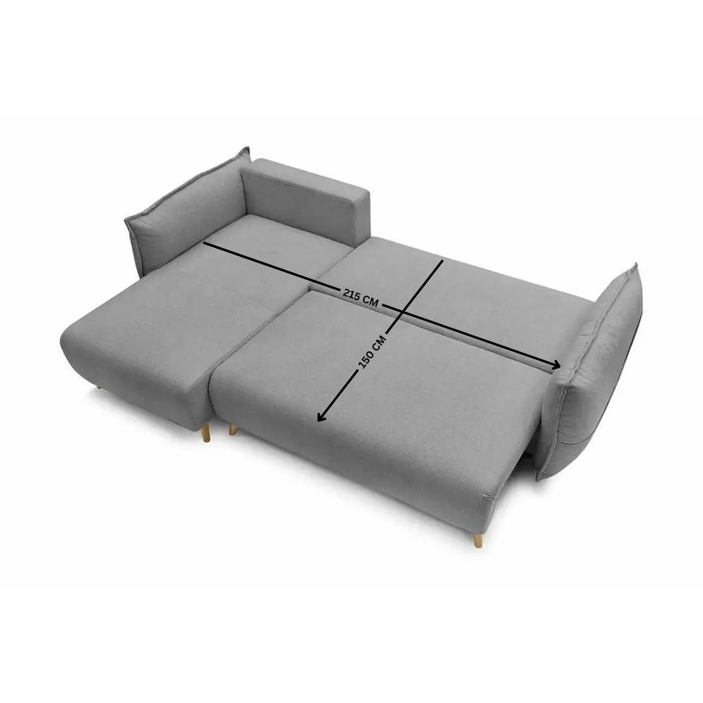 Ugaona Sofa Puffy - boja: siva slika 9