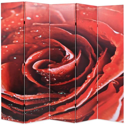 Sklopiva sobna pregrada sa slikom crvene ruže 200 x 170 cm slika 1