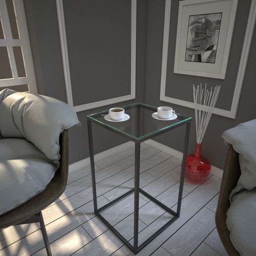 Pure - Glass Anthracite Side Table slika 1