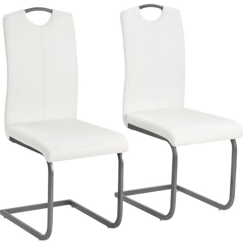 Konzolne blagovaonske stolice od umjetne kože 2 kom bijele slika 31
