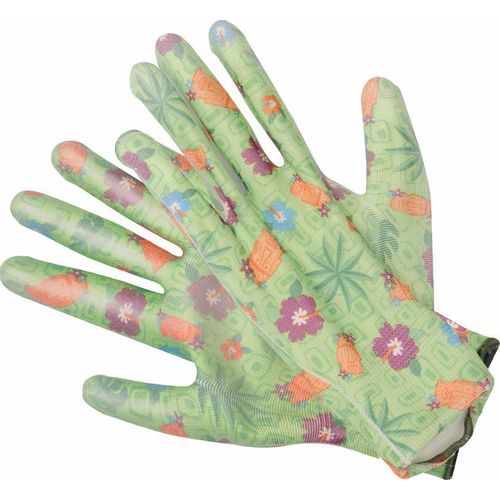Flo rukavice za vrt s uzorkom cvijeća - zelene, veličina 9" slika 1