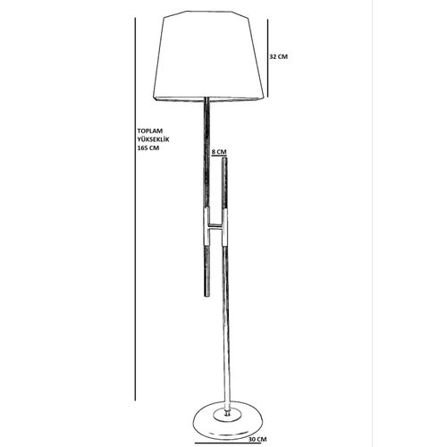 Felix Eskitme Lambader Altıgen Siyah Abajurlu Black Floor Lamp slika 3