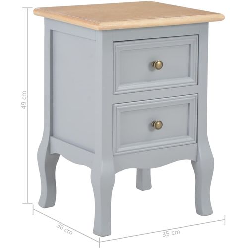 280038 Bedside Cabinets Grey 35x30x49 cm MDF slika 33