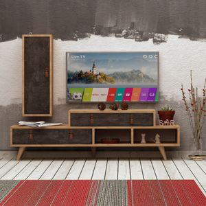 TV komoda Joseph u boji hrasta i tamno sive