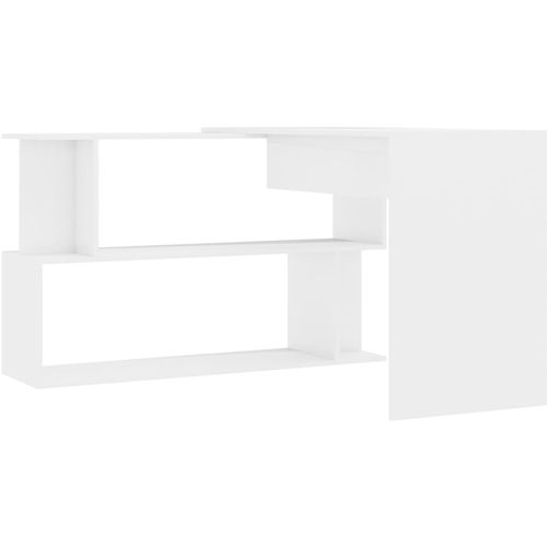 Kutni radni stol visoki sjaj bijeli 200 x 50 x 76 cm od iverice slika 12