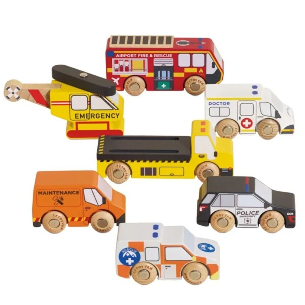 Le Toy Van Set drvenih spasilačkih vozila slika 1