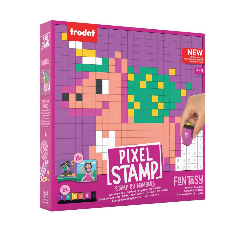 Trodat Pixel Stamp, edukativna igra sa pečatima, fantasie slika 1