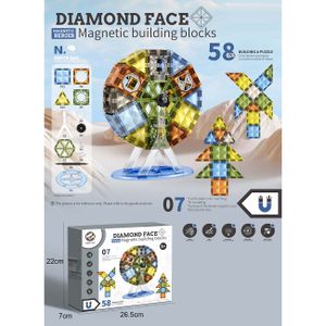 Magnetne pločice za slaganje Diamond Face 58 kom